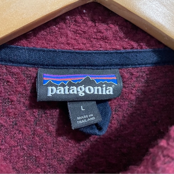 Patagonia Woolyester Fleece Jacket Full Zip Oxide Red Blue Womens Large L - Picture 10 of 16